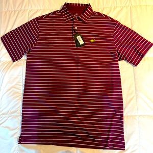 Camiseta de hombre, talla M, color burdeo líneas blancas, MASTERS